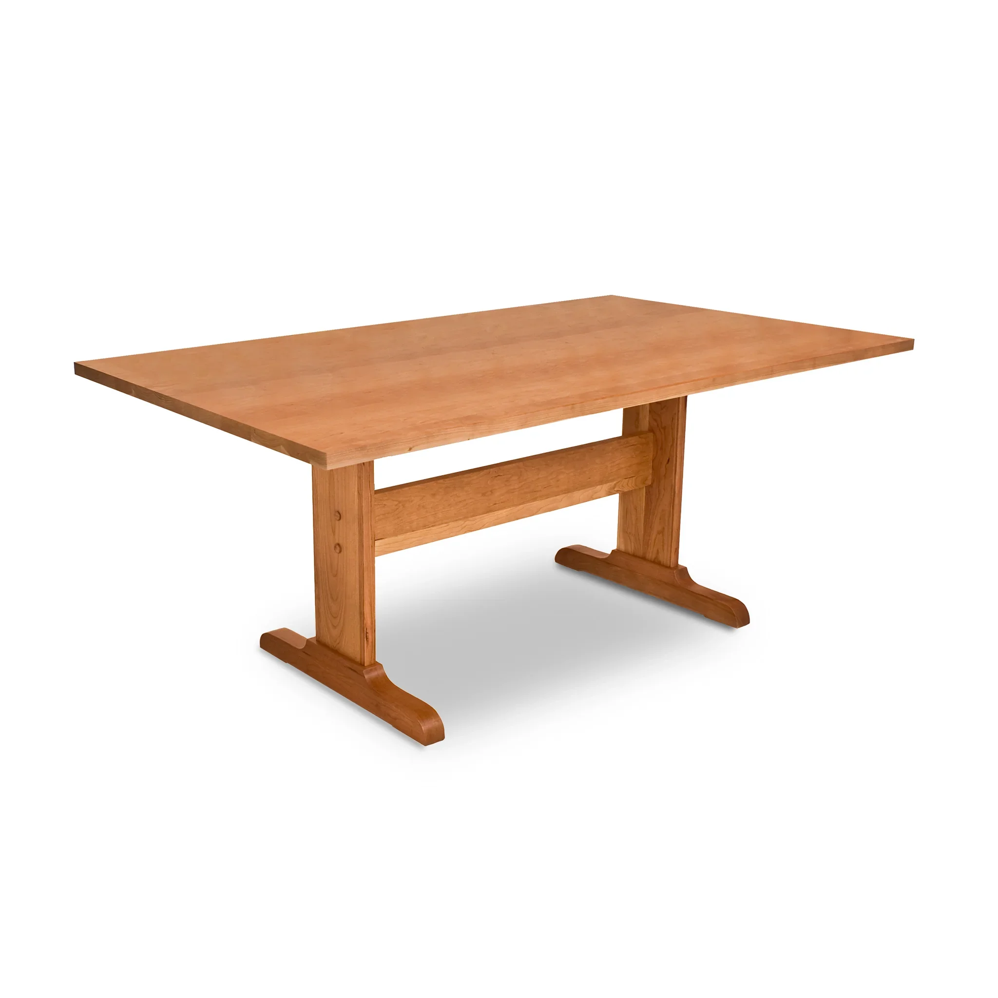 Rectangular Trestle Solid Top Table